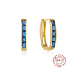 Wholesale S925 Sterling Silver Minimalist Geometric U Shaped Square Earrings With Electroplating