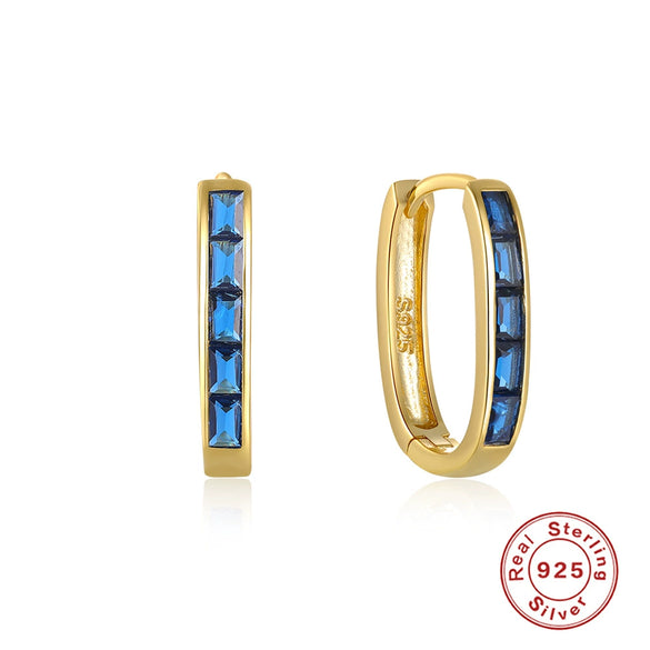 Wholesale S925 Sterling Silver Minimalist Geometric U Shaped Square Earrings With Electroplating