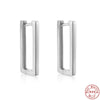 Wholesale S925 Sterling Silver Minimalist Geometric U Shaped Square Earrings With Electroplating