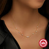 Wholesale S925 Sterling Silver Minimalist High End Necklace With 4 Claw Zircon Sugar Inlay And Geometric Pattern Electroplated Women's O Chain Clavicle Chain