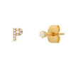Wholesale S925 Sterling Silver Minimalist Initial Letter Stud Earrings With Electroplating For Women