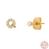 Wholesale S925 Sterling Silver Minimalist Initial Letter Stud Earrings With Electroplating For Women
