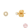 Wholesale S925 Sterling Silver Minimalist Initial Letter Stud Earrings With Electroplating For Women