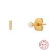 Wholesale S925 Sterling Silver Minimalist Initial Letter Stud Earrings With Electroplating For Women