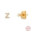 Wholesale S925 Sterling Silver Minimalist Initial Letter Stud Earrings With Electroplating For Women