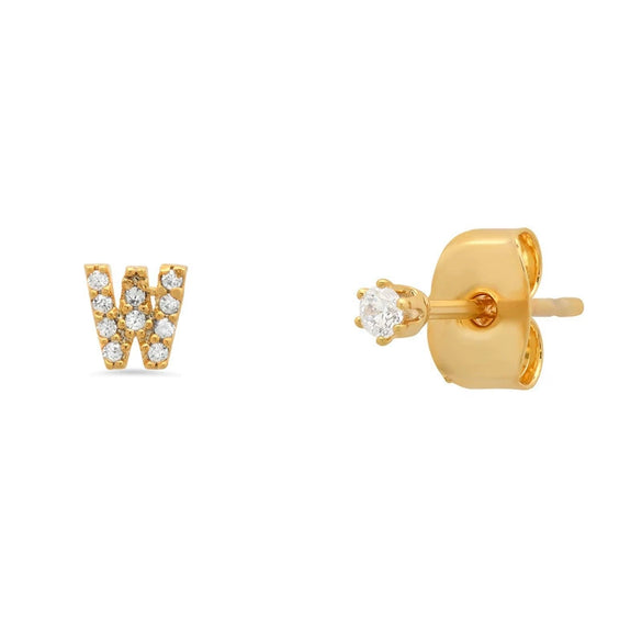 Wholesale S925 Sterling Silver Minimalist Initial Letter Stud Earrings With Electroplating For Women