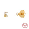 Wholesale S925 Sterling Silver Minimalist Initial Letter Stud Earrings With Electroplating For Women