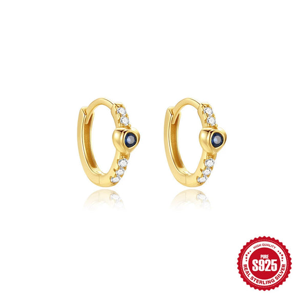Wholesale S925 Sterling Silver Minimalist Love Exquisite Zircon Stacked All Match Earring With Electroplating And Distinctive Ear Buckle