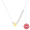 Wholesale S925 Sterling Silver Minimalist Ochain Neck Chain With Fivepointed Star Love Bow Pearl Clavicle Chain Electroplated For Women
