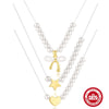 Wholesale S925 Sterling Silver Minimalist Ochain Neck Chain With Fivepointed Star Love Bow Pearl Clavicle Chain Electroplated For Women