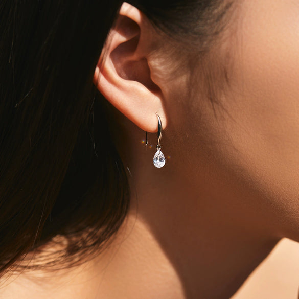 Wholesale S925 Sterling Silver Minimalist Water Drop Pendant Earrings With Electroplating For Women