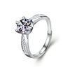 Wholesale S925 Sterling Silver Moissanite Couple Rings With The Crown Pattern And Chic Geometric Style
