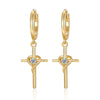 Wholesale S925 Sterling Silver Moissanite Cross Earrings With Infinite Symbol Fashion Simple Design Inlay Process For Women