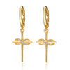 Wholesale S925 Sterling Silver Moissanite Cross Earrings With Infinite Symbol Fashion Simple Design Inlay Process For Women