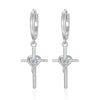 Wholesale S925 Sterling Silver Moissanite Cross Earrings With Infinite Symbol Fashion Simple Design Inlay Process For Women