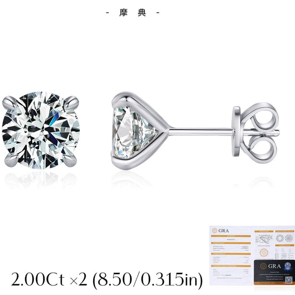 Wholesale S925 Sterling Silver Moissanite Diamond Earrings Classic Lowkey Luxury Electroplated For Women