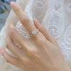 Wholesale S925 Sterling Silver Moissanite Diamond Ring For Women With Geometric Design And Electroplating Treatment