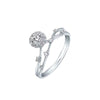 Wholesale S925 Sterling Silver Moissanite Diamond Ring For Women With Geometric Design And Electroplating Treatment
