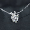 Wholesale S925 Sterling Silver Moissanite Heart Shape Pendant Necklace With Cross Chain Set With Diamonds Simple Light Luxury Style For Women
