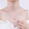 Wholesale S925 Sterling Silver Moissanite Heart Shape Pendant Necklace With Cross Chain Set With Diamonds Simple Light Luxury Style For Women