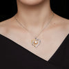 Wholesale S925 Sterling Silver Moissanite Heart Shaped Sunflower Pendant Women's Fashion Necklace