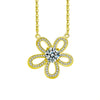 Wholesale S925 Sterling Silver Moissanite Sunflower Light Luxury Style Necklace