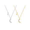 Wholesale S925 Sterling Silver Moon Star Zircon Pendant Necklace With Electroplating Treatment And New Design For Women