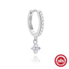 Wholesale S925 Sterling Silver Moonstone Clover Water Drop Pendant Highend Women's Earrings With Flower Pattern