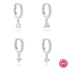 Wholesale S925 Sterling Silver Moonstone Clover Water Drop Pendant Highend Women's Earrings With Flower Pattern