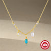 Wholesale S95 Sterling Silver Multi Element Stitching Geometric Diamond Encrusted Pearl Temperament All Match Clavicle Necklace With Electroplating O Chain Style