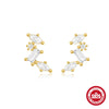 Wholesale S925 Sterling Silver Multi Layer Horse Eye Water Drop Stitching Electroplated Geometry Earrings For Women