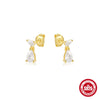 Wholesale S925 Sterling Silver Multi Layer Horse Eye Water Drop Stitching Electroplated Geometry Earrings For Women