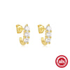 Wholesale S925 Sterling Silver Multi Layer Horse Eye Water Drop Stitching Electroplated Geometry Earrings For Women