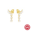 Wholesale S925 Sterling Silver Multi Layer Horse Eye Water Drop Stitching Electroplated Geometry Earrings For Women