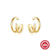 Wholesale S925 Sterling Silver Multi Layer Line Geometric Ear Bone Clip Earrings Without Ear Hole Electroplated