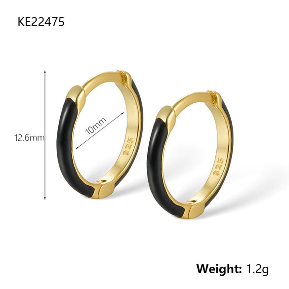 Wholesale S925 Sterling Silver Multicolor Circle Ear Buckle Earrings For Women With Geometric Design And Electroplating Process