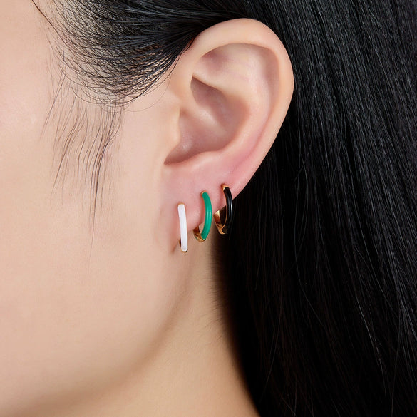 Wholesale S925 Sterling Silver Multicolor Circle Ear Buckle Earrings For Women With Geometric Design And Electroplating Process