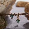Wholesale S925 Sterling Silver Natural Aqua Grass Agate Drop Shape Inlaid With Pearls Earrings