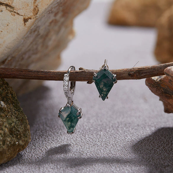 Wholesale S925 Sterling Silver Natural Aqua Grass Agate Drop Shape Inlaid With Pearls Earrings