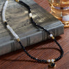 Wholesale S925 Sterling Silver Natural Black Agate Heartshaped Pendant Love Bracelet For Women