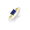 Wholesale S925 Sterling Silver Natural Freshwater Pearl Geometric Opening Adjustable Women's Ring With Electroplating