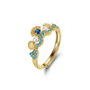 Wholesale S925 Sterling Silver Natural Freshwater Pearl Geometric Opening Adjustable Women's Ring With Electroplating