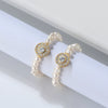 Wholesale S925 Sterling Silver Natural Freshwater Pearl Geometric Opening Adjustable Women's Ring With Electroplating