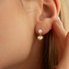 Wholesale S925 Sterling Silver Natural Freshwater Pearl Love Pendant Geometric Style Electroplated Women's Earrings