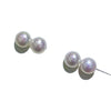 Wholesale S925 Sterling Silver Natural Freshwater Pearl Steamed Breadshaped Purely Handmade Highend Women's Earrings