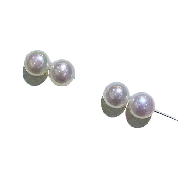 Wholesale S925 Sterling Silver Natural Freshwater Pearl Steamed Breadshaped Purely Handmade Highend Women's Earrings