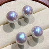 Wholesale S925 Sterling Silver Natural Freshwater Pearl Steamed Breadshaped Purely Handmade Highend Women's Earrings