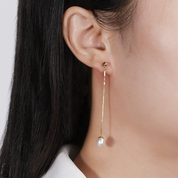 Wholesale S925 Sterling Silver Natural Pearl Baroque Geometric Earrings For Women