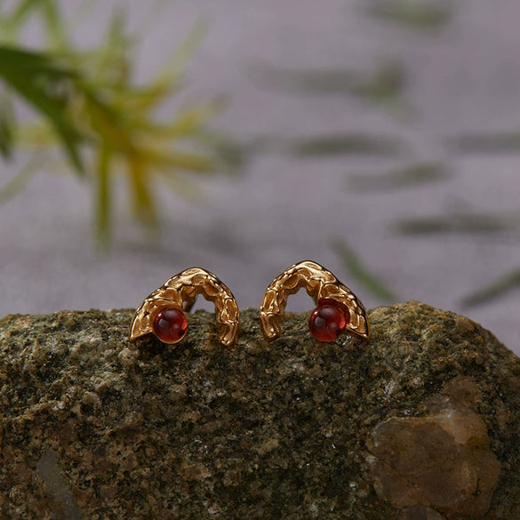 Wholesale S925 Sterling Silver Natural Pearl Geometric Landscape Art Stud Earrings Set With Gems