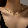 Wholesale S925 Sterling Silver Necklace And Bracelet With Geometric Styling Flat Snake Bone Chain Electroplated Fashion And Minimalist Design Unisex